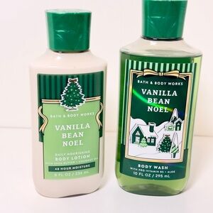 Bath & Body Works Vanilla Bean Noel Body Wash and Lotion